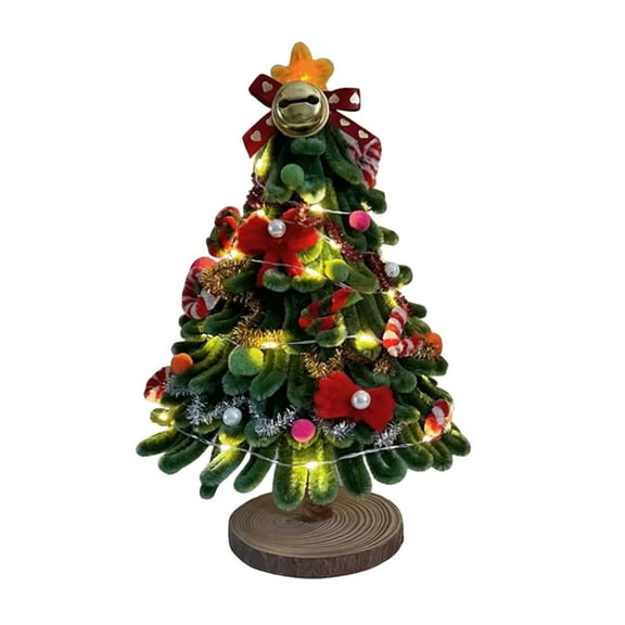 Cheapark Handmade Christmas Tree Pipe Cleaner Crafts Kit - Finished Product Holiday Decor - Creative Festive Gift for Christmas Eve Home Decoration Fun