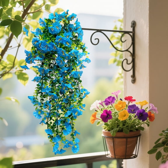 Cheapark Hanging Floral Plant Indoor Outdoor Vine Decor Wall Mounted Greenery Home Patio Garden Decorative Accessory