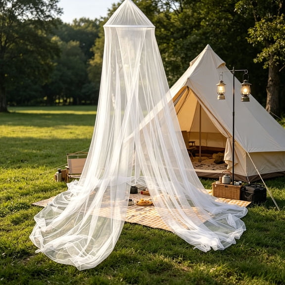 Cheapark Hanging Mesh Mosquito Net With Top Cover For Outdoor Camping And Temporary Travel Usage Gift