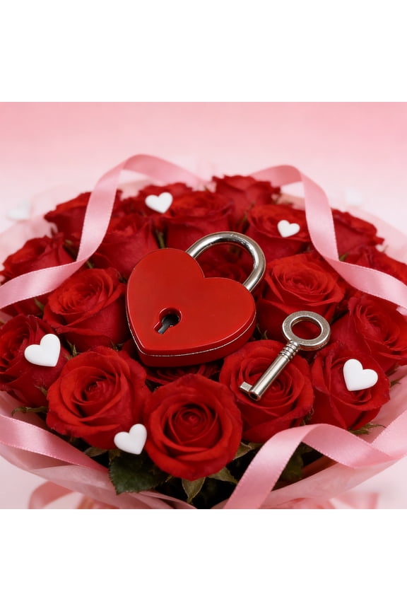 Heart Shaped Lock Keychain - Valentines Day Couple Gift, Cute Accessory for Keys and Bags