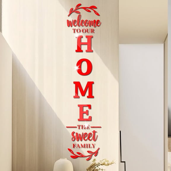 Cheapark Home Letter Wall Decal Acrylic Self Adhesive Art Sticker For Entryway Living Room Modern Simple Household Decoration