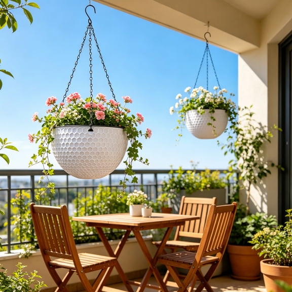 Cheapark Honeycomb Hanging Flower Pot With Detachable Water Drain Plug Gift