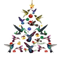 Cheapark Hummingbird Christmas Ornaments 2025 Acrylic Stacked Birds Tree Decor Winter Home
