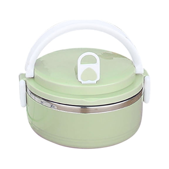 Cheapark Insulated Food Container Bento Lunch Box 1 Layer 23.7oz Portable Leak Proof Green 304 Stainless Steel for Meal Prep