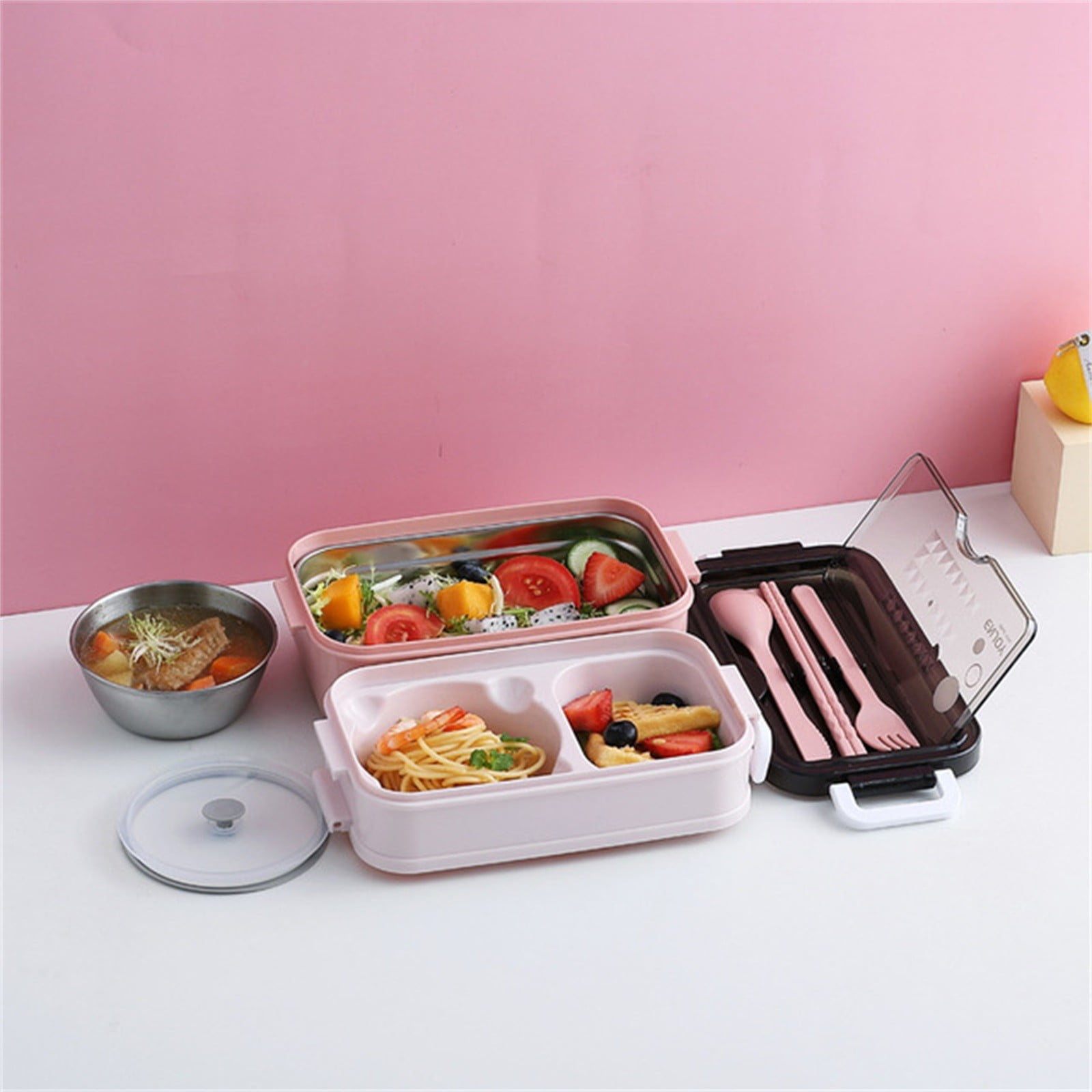 Cheapark Insulated Food Container Bento Lunch Box Double Layer with ...