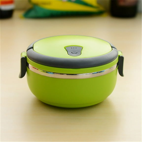 Cheapark Insulated Food Container,Thermal Soup Flask, Lunch Box Stainless Thermo Insulated Round Lunch Box