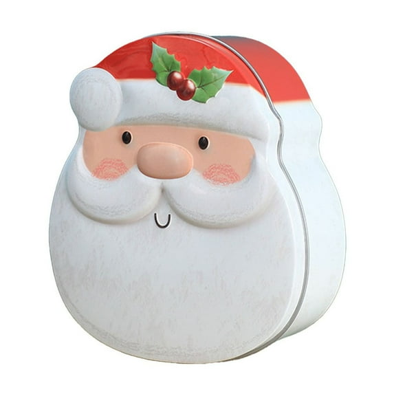 Cheapark Iron Christmas Tree-Shaped Storage Can - Santa Snowman Penguin Design, Holiday Gift Decor for Chocolate Candy Festive Storage