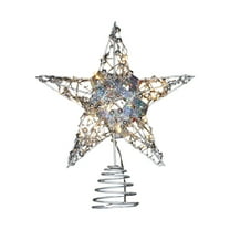 Cheapark Iron Five-Pointed Star Tree Topper - LED Light-Up Sturdy Metal Design, Bright Glow Easy Installation, Perfect Christmas Tree Decoration for Holiday Ambience