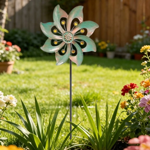 Cheapark Iron Flower Garden Stake Metal Floral Ground Insert Craft for Yard Lawn Landscape Courtyard Horticultural Daily Decor