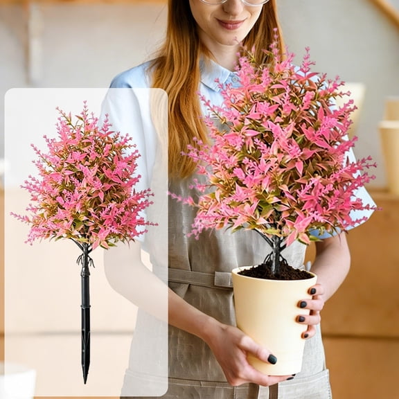 Cheapark Lavender Spike Artificial Flower Stem Faux Ground Plant for Garden Lawn Courtyard Spring Summer Outdoor Natural Style Decor