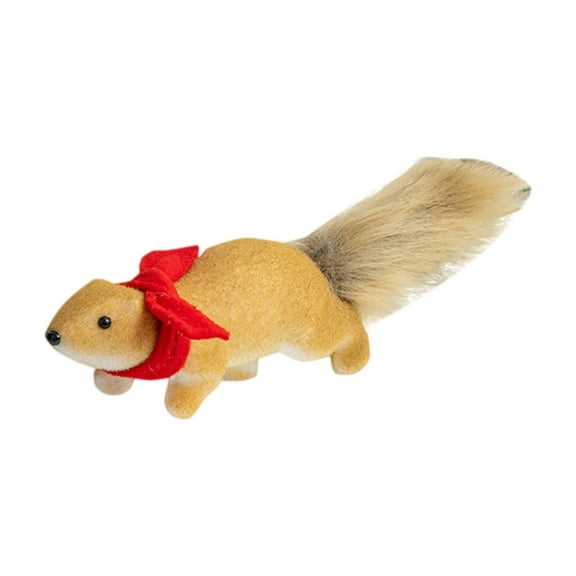 Cheapark Lifelike Squirrel Mini Figurines - Hanging Decor For Christmas Tree & Desktop, Cute Home Holiday Ornaments