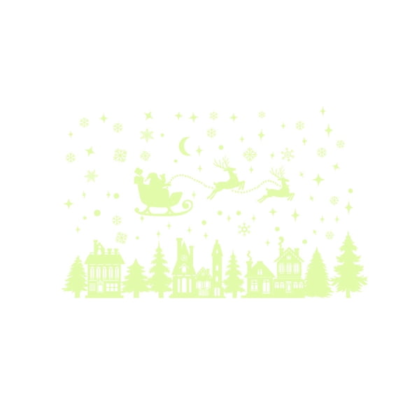 Cheapark Luminous Christmas Snowflake Wall Stickers - Glow-in-the-Dark Theme Decor, Perfect for Home Holiday Background & Indoor Walls