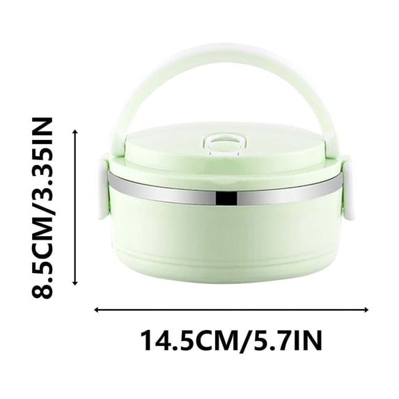 Cheapark Lunch Box Container, Portable Stainless Steel Blue Thermal Insulated Rice Noddles Lunch Box Food Container