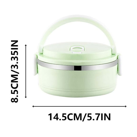 Cheapark Lunch Box Container, Portable Stainless Steel Blue Thermal Insulated Rice Noddles Lunch Box Food Container