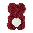 thumbnail image 1 of Cheapark Luxury Rose Bear Plush with Faux Flowers 12 Inches Tall Gift Holding Heart for Valentines Day Gift Romantic Home Decor Keep, 1 of 6