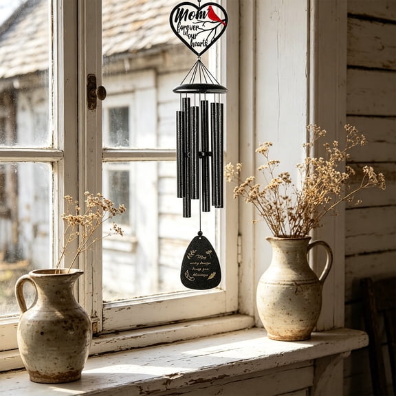 Cheapark Memorial Wind Chime Metal Hanging Decor 32 Inch Sympathy Gift Elegant Outdoor Yard Ornament for Courtyard Leisure and Remembrance Scene Layout Gift
