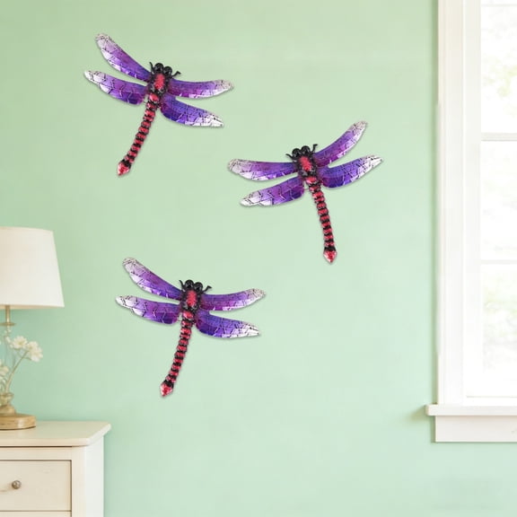 Cheapark Metal Dragonfly Wall Art Outdoor Garden Decor Iron Wall Sculpture Villa Patio Yard Art