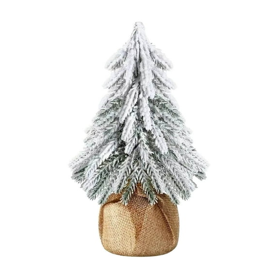 Cheapark Mini Artificial Flocked Snow Pine Christmas Tree - Compact Tabletop Decor with Winter Charm, Ideal for Home & Holiday Party Displays