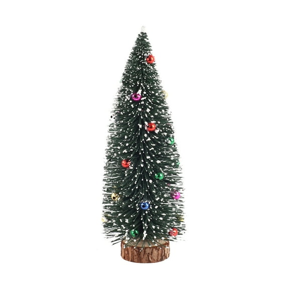 Cheapark Mini Flocked Beaded Christmas Tree - Desktop Ornament for Home, Festive Decor for Holiday Season