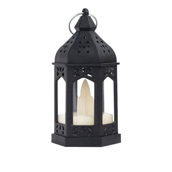 Cheapark Mini Portable Hexagonal Electronic Candle Wind Lamp - Small Battery-Operated Ambiance Lamp for Holiday Nights & Festive Displays