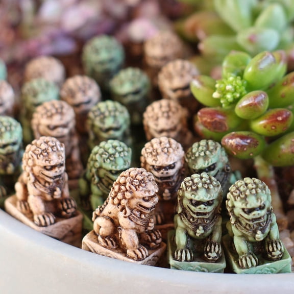 Cheapark Mini Two Tone Stone Lion Statue Pack Of 20 For Garden And Household Table Ornament Gift