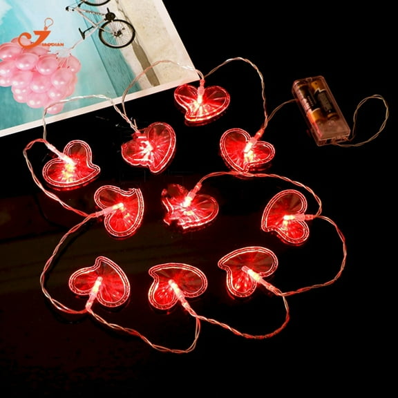 Cheapark Mothers Day Multicolor Heart Decorative String Lights with 10 LEDs