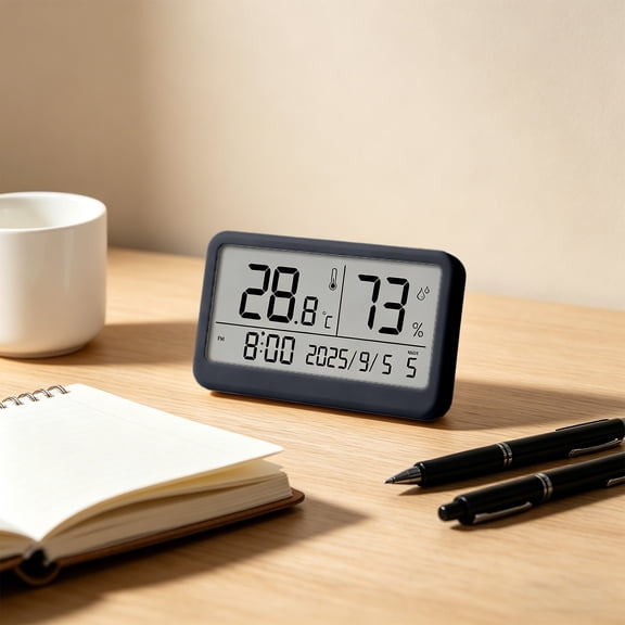 Cheapark Multifunctional Alarm Clock Mini Electronic Temperature Humidity Meter Gift