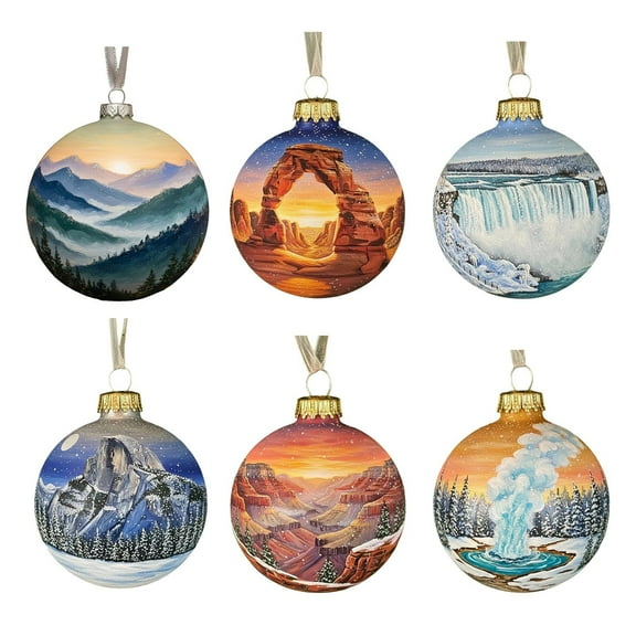 Cheapark Natural Wonders Series Christmas Ball - Flat Acrylic Pendant with Shimmering Detail, Durable Ornament for Tree & Home Holiday Decor