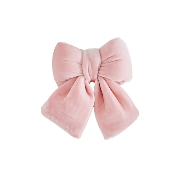 Cheapark Oversized Pink Velvet Christmas Bow - Festive Pendant Ornament, Luxurious Decor for Christmas Tree & Wedding Holiday Displays