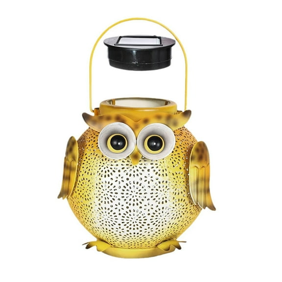 Cheapark Owl Solar Hanging Outdoor Lantern Light Hollowed Out Metal LED Design for Garden Patio Yard Waterproof Landscape Decorative Lighting