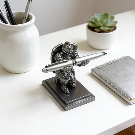 Cheapark Pen Holder Shield Pen Stand Medieval Knight Design For Desktop Setup Decorative Organizer For Office Workspace Supplies Gift