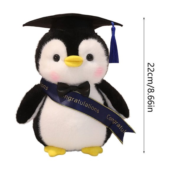 Cheapark Penguin Plush Doll Soft Fluffy Penguin Figure Comfortable Fluffy Stuffed Ornament for Home Bedroom Living Room Placement Warm Daily Household Leisure Decorative Ornament Gift