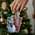 thumbnail image 1 of Cheapark Personalised Christmas Letter Ornaments 2025 with Deer Pendant - Wooden Table Decoration and Baubles for Festive Holiday Season, 1 of 4