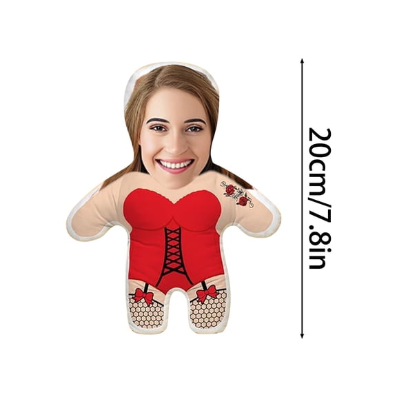 Cheapark Personalized Human Shape Photo Cushion - Custom Print Design with Soft Filling, Funny Doll Accent for Valentine’s Day, Birthday & Christmas Holiday Home Decor