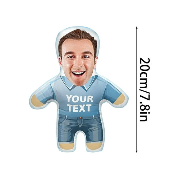 Cheapark Personalized Human Shape Photo Cushion - Custom Print Design with Soft Filling, Funny Doll Accent for Valentine’s Day, Birthday & Christmas Holiday Home Decor