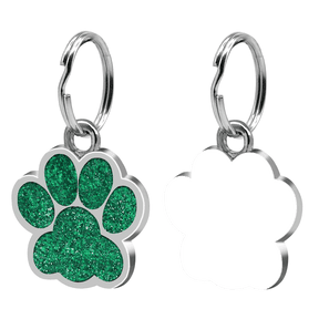 Cheapark Personalized Pet ID Tag Alloy Metal Glitter Blank Dog Tag Engravable Pendant Pet Identification Accessory