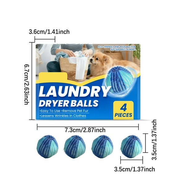Cheapark Pet Hair Remover Balls for Dryer Lint Removal Reusable Wool Balls for Laundry