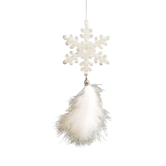 Cheapark Plastic White Snowflake Ornaments - Lightweight Christmas Tree Decor, Delicate Festive Accents for Winter Holiday Ambiance