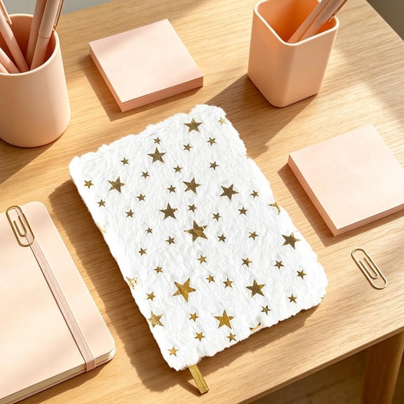 Cheapark Plush Fabric Cover Notebook Daily Written Record Journal Gift