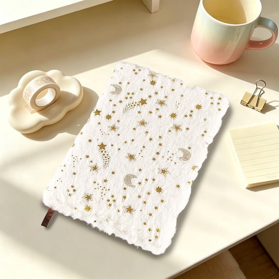 Cheapark Plush Fabric Cover Notebook Daily Written Record Journal Gift