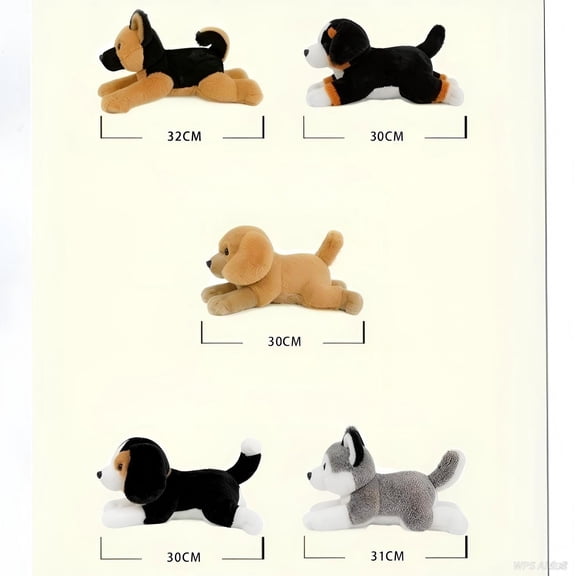 Cheapark Realistic Dog Plush Toy Lifelike Crouching Puppy Stuffed Animal Super Soft Simulation Pet for Home Decor and Gift