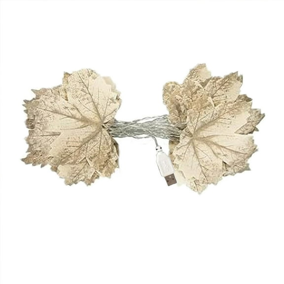 Cheapark Realistic Large Maple Leaf String Lights Led Fall Light Garland For Indoor Outdoor Halloween Home Seasonal Decor