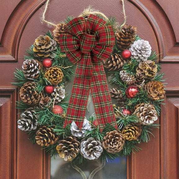 Cheapark Red Christmas Wreath Bow Pre Tied Bow For Christmas Tree Garland And Outdoor Decoration Door Decoration Swag Wreath Garland Fall Winter Boxing Day