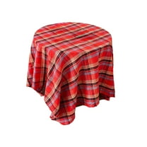 Cheapark Red Plaid Christmas Tablecloth For Dining Table - Festive Home Ambiance Decor For Holiday Or Daily Use