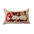 thumbnail image 1 of Cheapark Red Snowflake Embroidered Christmas Pillow - Merry Christmas Themed Cushion Cover, Soft Accent for Sofa & Bedroom Holiday Decor, 1 of 6