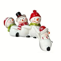Cheapark Resin Christmas Snowman Statues (4-Pack) - Weather-Resistant Design - Adorable Festive Decor for Indoor/Outdoor Home Yard Christmas Displays