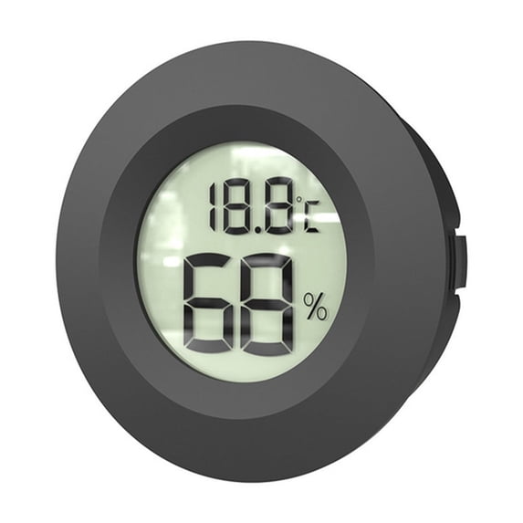 Cheapark Round Electronic Pet Thermometer Hygrometer for Reptile Acrylic Box Fahrenheit Celsius Adjustable