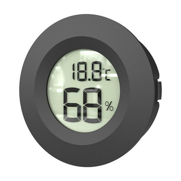 Cheapark Round Electronic Pet Thermometer Hygrometer for Reptile Acrylic Box Fahrenheit Celsius Adjustable