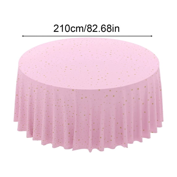 Cheapark Round Party Tablecloth Large Size Festive Table Cover 82.68 Inch Diameter Soft Fabric Table Cover For Home Gathering Party Daily Festival Dining Table Layout Decor Gift