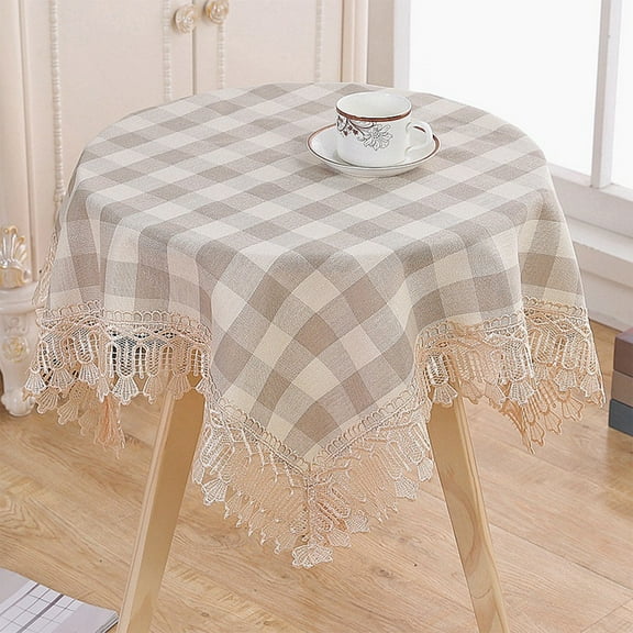 Cheapark Round Polyester Woven Tablecloth Spill-Proof Soft Thick Fabric For Party Table Thanksgiving Halloween Dining Decor Festive Cover